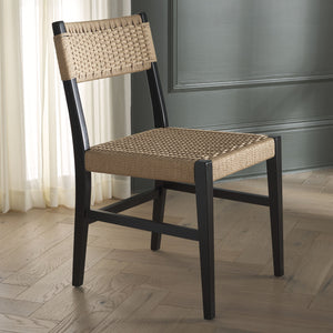 Safavieh Dutton Woven Dining Chair – Elegant Natural Rubberwood & Paper Cord For A Stylish Dining Experience Natural ,Black Wood,Paper Cord Dch9200c