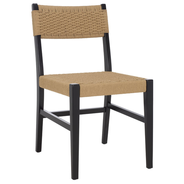 Safavieh Dutton Woven Dining Chair – Elegant Natural Rubberwood & Paper Cord For A Stylish Dining Experience Natural ,Black Wood,Paper Cord Dch9200c