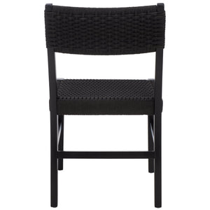 Safavieh Dutton Woven Dining Chair – Elegant Natural Rubberwood & Paper Cord For A Stylish Dining Experience Black ,Black Wood,Paper Cord Dch9200d