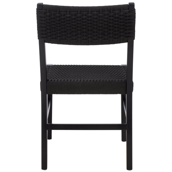 Safavieh Dutton Woven Dining Chair – Elegant Natural Rubberwood & Paper Cord For A Stylish Dining Experience Black ,Black Wood,Paper Cord Dch9200d
