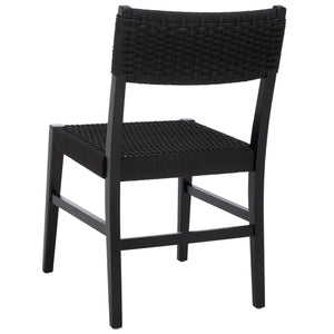 Safavieh Dutton Woven Dining Chair – Elegant Natural Rubberwood & Paper Cord For A Stylish Dining Experience Black ,Black Wood,Paper Cord Dch9200d