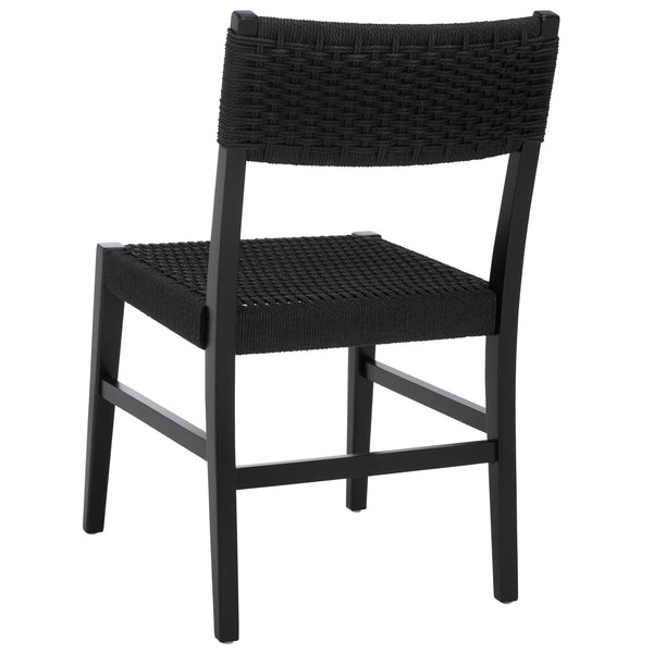 Safavieh Dutton Woven Dining Chair – Elegant Natural Rubberwood & Paper Cord For A Stylish Dining Experience Black ,Black Wood,Paper Cord Dch9200d