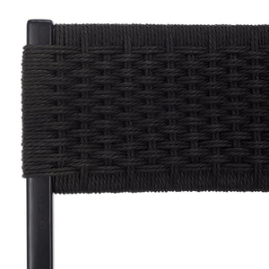 Safavieh Dutton Woven Dining Chair: Elegant Minimalist Design With Natural Rubberwood Frame For Comfort Black Seat / Black Frame DCH9200D