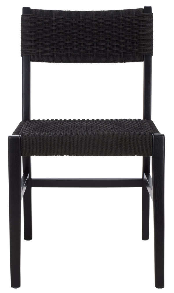 Safavieh Dutton Woven Dining Chair – Elegant Natural Rubberwood & Paper Cord For A Stylish Dining Experience Black ,Black Wood,Paper Cord Dch9200d