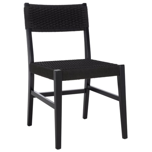 Safavieh Dutton Woven Dining Chair – Elegant Natural Rubberwood & Paper Cord For A Stylish Dining Experience Black ,Black Wood,Paper Cord Dch9200d