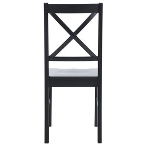 Safavieh AKASH Dining Chair Set of Two – Timeless Sheraton Design with X-Back Detail for Elegant Dining Spaces Black DCH9210B-SET2