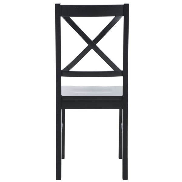 Safavieh AKASH Dining Chair Set of Two – Timeless Sheraton Design with X-Back Detail for Elegant Dining Spaces Black DCH9210B-SET2