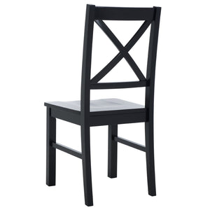 Safavieh AKASH Dining Chair Set of Two – Timeless Sheraton Design with X-Back Detail for Elegant Dining Spaces Black DCH9210B-SET2