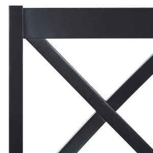 Safavieh AKASH Dining Chair Set of Two – Timeless Sheraton Design with X-Back Detail for Elegant Dining Spaces Black DCH9210B-SET2
