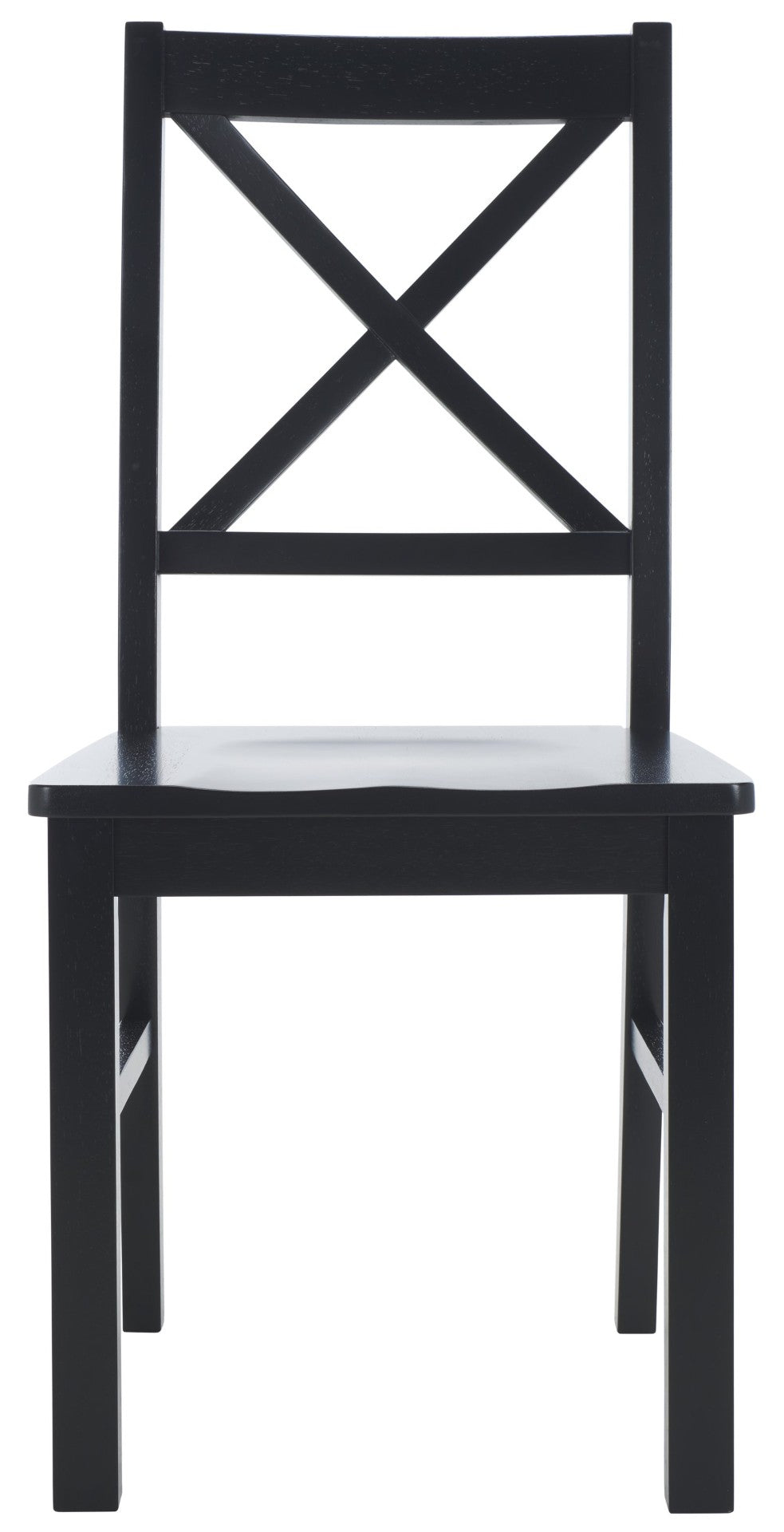 Safavieh AKASH Dining Chair Set of Two – Timeless Sheraton Design with X-Back Detail for Elegant Dining Spaces Black DCH9210B-SET2