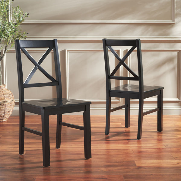 Safavieh Akash Dining Chair - Stylish Rubberwood Design For Modern Homes, Perfect For Dining Spaces And Gatherings Black Rubberwood,Acacia,Plywood Dch9210b-set2
