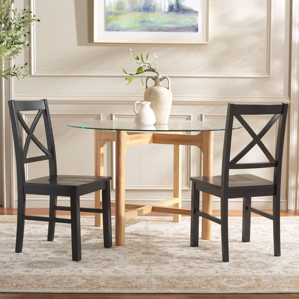 Safavieh Akash Dining Chair - Stylish Rubberwood Design For Modern Homes, Perfect For Dining Spaces And Gatherings Black Rubberwood,Acacia,Plywood Dch9210b-set2