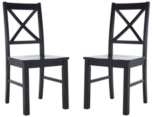 Safavieh Akash Dining Chair - Stylish Rubberwood Design For Modern Homes, Perfect For Dining Spaces And Gatherings Black Rubberwood,Acacia,Plywood Dch9210b-set2