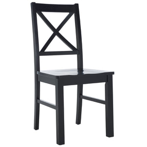 Safavieh AKASH Dining Chair Set of Two – Timeless Sheraton Design with X-Back Detail for Elegant Dining Spaces Black DCH9210B-SET2