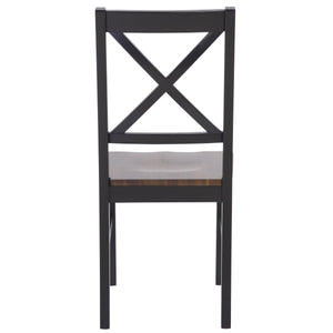 Safavieh Akash Dining Chair - Stylish Rubberwood Design For Modern Homes, Perfect For Dining Spaces And Gatherings Black ,Natural Rubberwood,Acacia,Plywood Dch9210c-set2