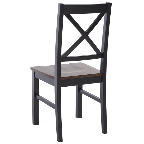Safavieh Akash Dining Chair - Stylish Rubberwood Design For Modern Homes, Perfect For Dining Spaces And Gatherings Black ,Natural Rubberwood,Acacia,Plywood Dch9210c-set2