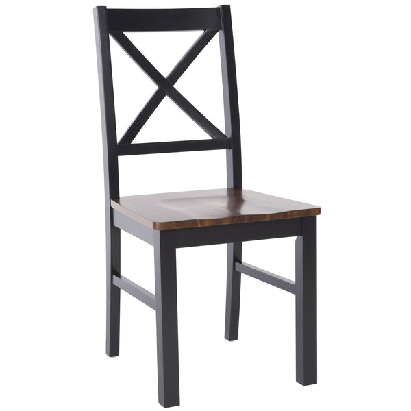 Safavieh Akash Dining Chair - Stylish Rubberwood Design For Modern Homes, Perfect For Dining Spaces And Gatherings Black ,Natural Rubberwood,Acacia,Plywood Dch9210c-set2