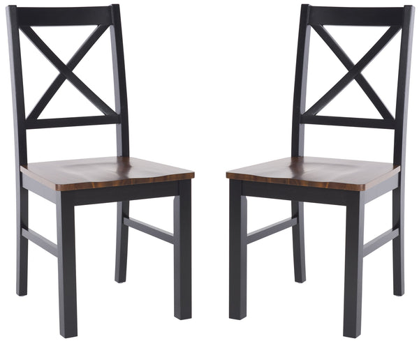 Safavieh Akash Dining Chair - Stylish Rubberwood Design For Modern Homes, Perfect For Dining Spaces And Gatherings Black ,Natural Rubberwood,Acacia,Plywood Dch9210c-set2
