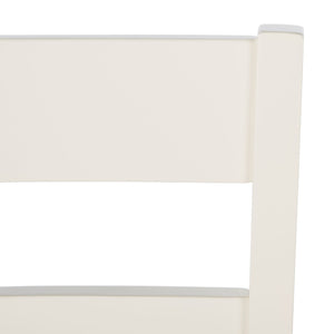 Safavieh SILIO Ladder Back Dining Chair Set of Two - Timeless Farmhouse Style for Cozy Dining Spaces White / Natural DCH9213A-SET2