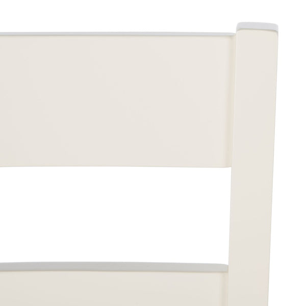 Safavieh SILIO Ladder Back Dining Chair Set of Two - Timeless Farmhouse Style for Cozy Dining Spaces White / Natural DCH9213A-SET2