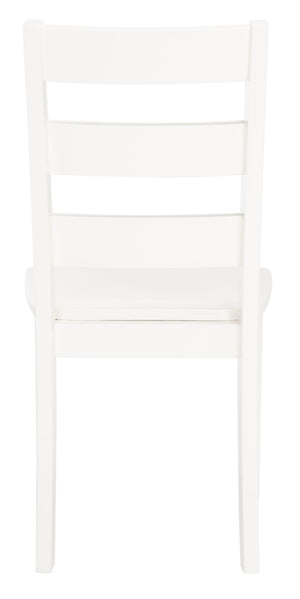 Safavieh SILIO Ladder Back Dining Chair Set of Two - Timeless Farmhouse Style for Cozy Dining Spaces White DCH9213B-SET2