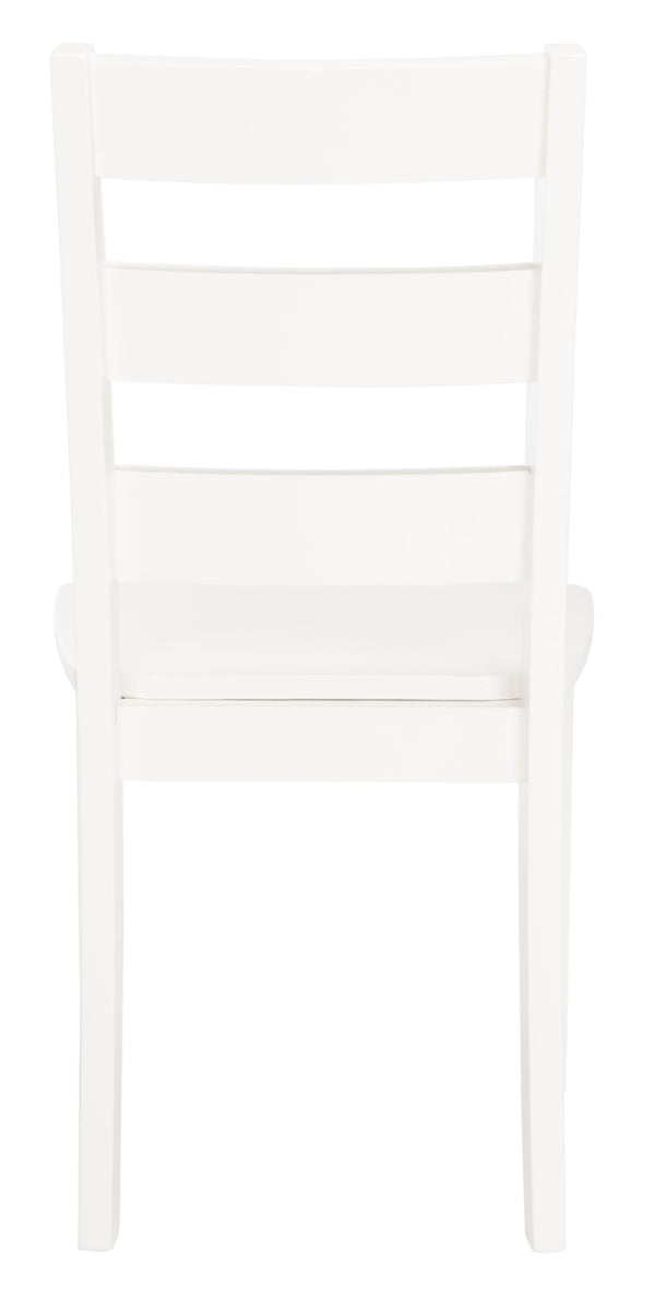 Safavieh SILIO Ladder Back Dining Chair Set of Two - Timeless Farmhouse Style for Cozy Dining Spaces White DCH9213B-SET2