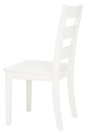 Safavieh SILIO Ladder Back Dining Chair Set of Two - Timeless Farmhouse Style for Cozy Dining Spaces White DCH9213B-SET2