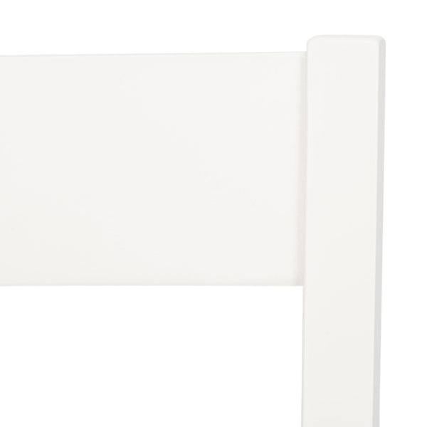 Safavieh SILIO Ladder Back Dining Chair Set of Two - Timeless Farmhouse Style for Cozy Dining Spaces White DCH9213B-SET2