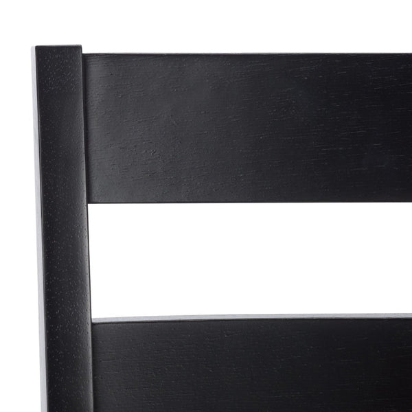 Safavieh SILIO Stylish Black Wood Ladder Back Dining Chair - Perfect for Modern Dining Rooms & Comfort DCH9213C-SET2