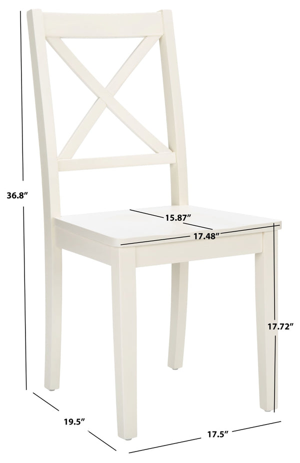 Safavieh SILIO X-Back Dining Chair Set of 2 – Classic White Farmhouse Style for Modern Dining Spaces DCH9214B-SET2