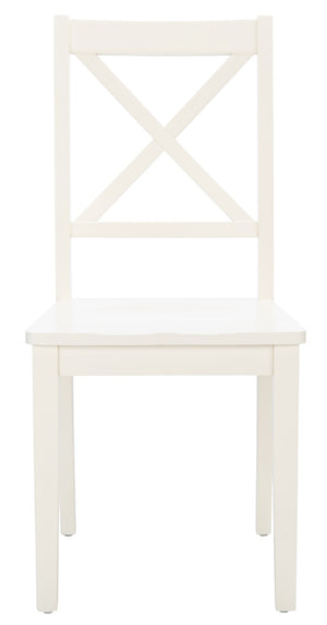 Safavieh SILIO X-Back Dining Chair Set of 2 – Classic White Farmhouse Style for Modern Dining Spaces DCH9214B-SET2