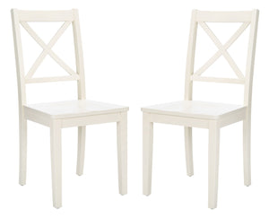Safavieh SILIO X-Back Dining Chair Set of 2 – Classic White Farmhouse Style for Modern Dining Spaces DCH9214B-SET2