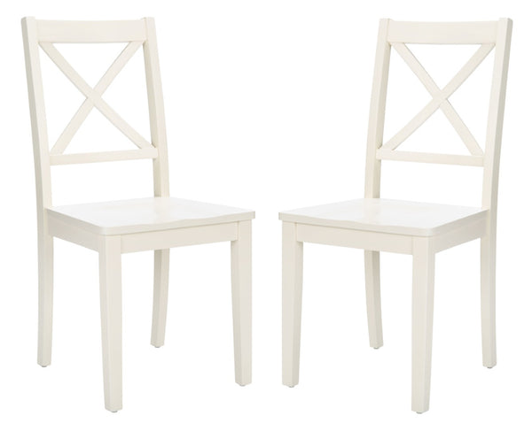 Safavieh SILIO X-Back Dining Chair Set of 2 – Classic White Farmhouse Style for Modern Dining Spaces DCH9214B-SET2