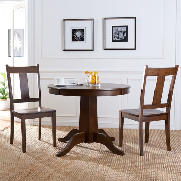 Safavieh SERGIO Dining Chair Set of 2 - Rustic Cafe Finish, Ergonomic Comfort, Timeless Elegance for Dining Spaces DCH9215A-SET2
