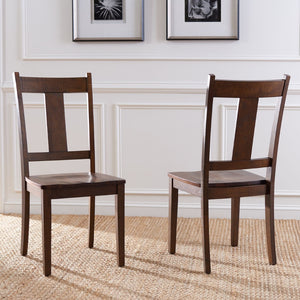 Safavieh SERGIO Dining Chair Set of 2 - Rustic Cafe Finish, Ergonomic Comfort, Timeless Elegance for Dining Spaces DCH9215A-SET2
