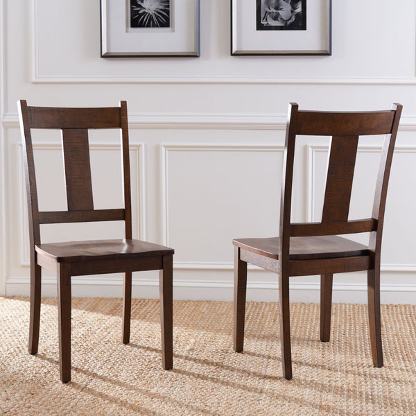 Safavieh SERGIO Dining Chair Set of 2 - Rustic Cafe Finish, Ergonomic Comfort, Timeless Elegance for Dining Spaces DCH9215A-SET2