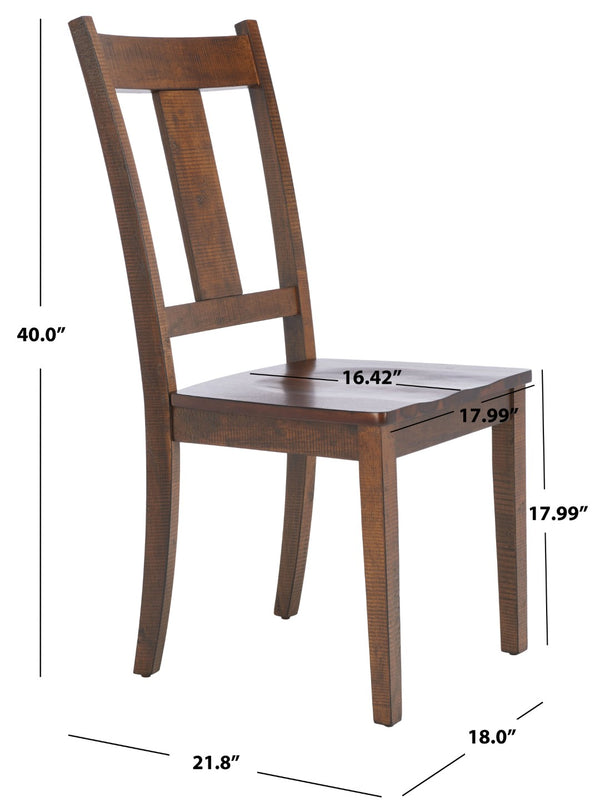 Safavieh SERGIO Dining Chair Set of 2 - Rustic Cafe Finish, Ergonomic Comfort, Timeless Elegance for Dining Spaces DCH9215A-SET2