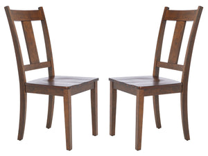 Safavieh SERGIO Dining Chair Set of 2 - Rustic Cafe Finish, Ergonomic Comfort, Timeless Elegance for Dining Spaces DCH9215A-SET2