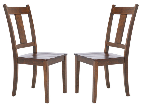 Safavieh SERGIO Dining Chair Set of 2 - Rustic Cafe Finish, Ergonomic Comfort, Timeless Elegance for Dining Spaces DCH9215A-SET2