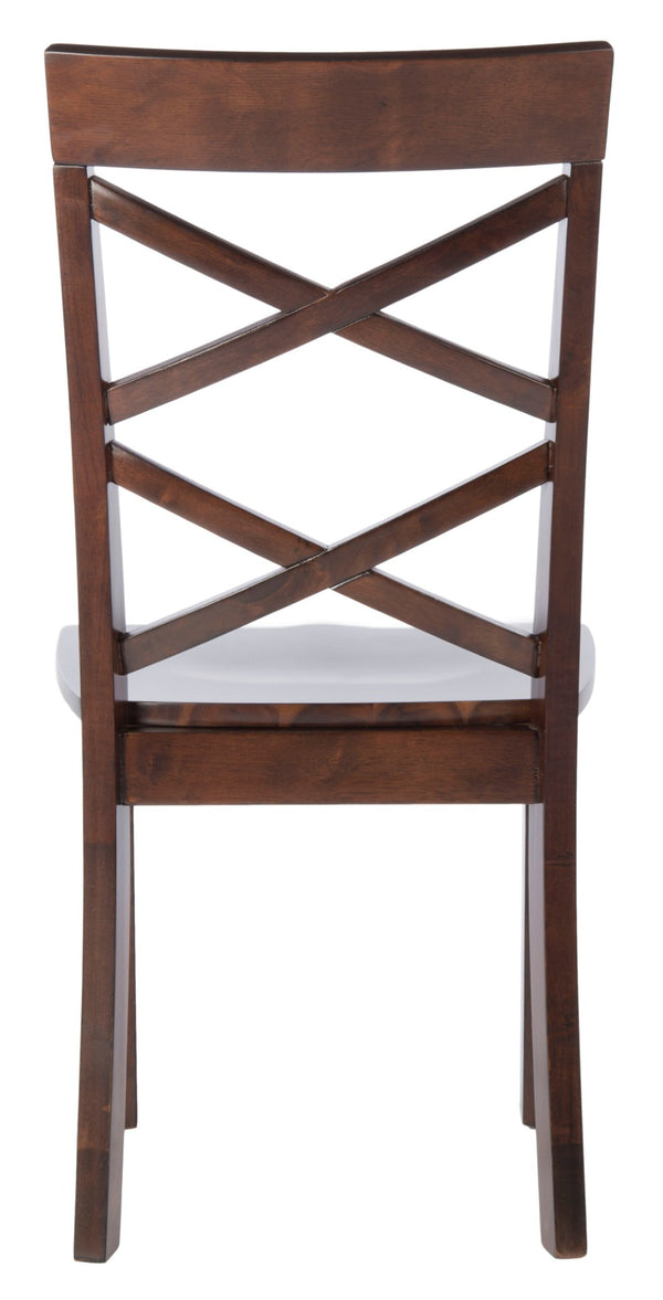 Safavieh AINSLEE Dining Chair Set of 2 - Classic Brown, Cozy Comfort with Double Crossed-Back Design DCH9217A-SET2