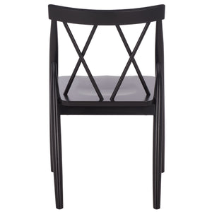 Safavieh Gayle Dining Chair - Elegant Black Rubberwood Design For Comfort & Durability, Perfect For Any Space Black Wood Dch9218a-set2