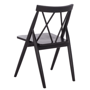 Safavieh Gayle Dining Chair - Elegant Black Rubberwood Design For Comfort & Durability, Perfect For Any Space Black Wood Dch9218a-set2