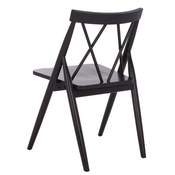 Safavieh Gayle Dining Chair - Elegant Black Rubberwood Design For Comfort & Durability, Perfect For Any Space Black Wood Dch9218a-set2