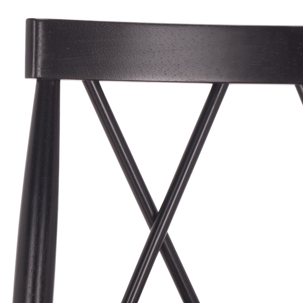 Safavieh Gayle Dining Chair - Elegant Black Rubberwood Design For Comfort & Durability, Perfect For Any Space Black Wood Dch9218a-set2