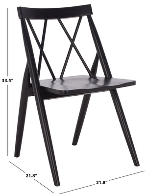 Safavieh GAYLE Dining Chair - Modern Solid Rubberwood Design for Stylish Comfort in Any Dining Space Black DCH9218A-SET2
