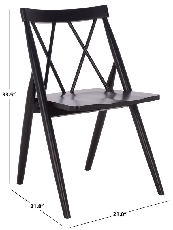 Safavieh GAYLE Dining Chair - Modern Solid Rubberwood Design for Stylish Comfort in Any Dining Space Black DCH9218A-SET2