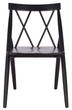 Safavieh Gayle Dining Chair - Elegant Black Rubberwood Design For Comfort & Durability, Perfect For Any Space Black Wood Dch9218a-set2