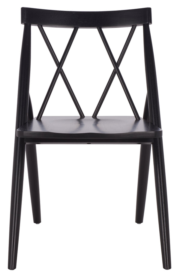 Safavieh Gayle Dining Chair - Elegant Black Rubberwood Design For Comfort & Durability, Perfect For Any Space Black Wood Dch9218a-set2