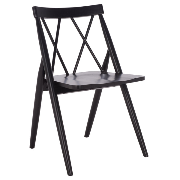 Safavieh Gayle Dining Chair - Elegant Black Rubberwood Design For Comfort & Durability, Perfect For Any Space Black Wood Dch9218a-set2