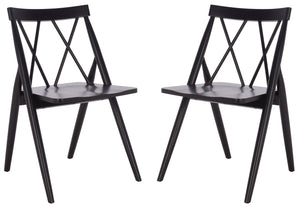 Safavieh Gayle Dining Chair - Elegant Black Rubberwood Design For Comfort & Durability, Perfect For Any Space Black Wood Dch9218a-set2